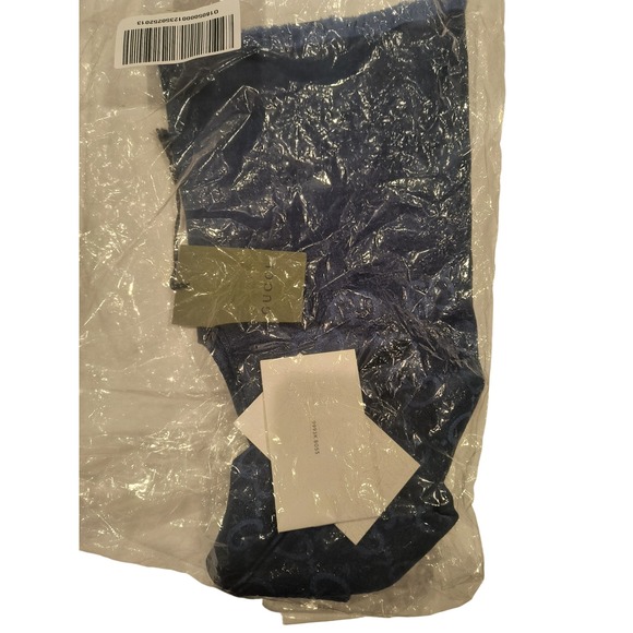 Gucci GG Jacquard Wool Silk Blend Scarf Shawl Wrap Blue Sapphire Luxury NWT - Picture 4 of 5